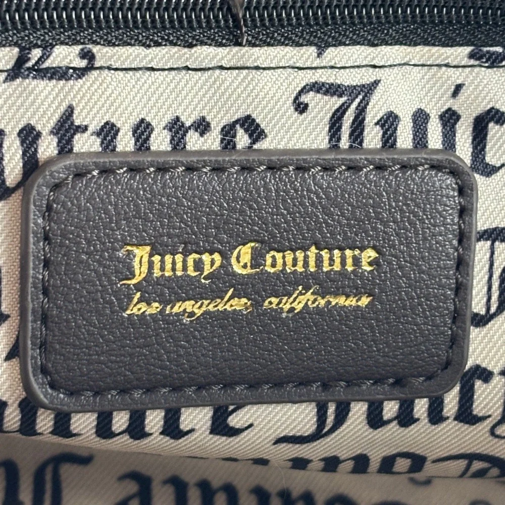 Juicy Couture Satchel Velour Satchel Pink Black Crossbody Bag Y2K Barbiecore